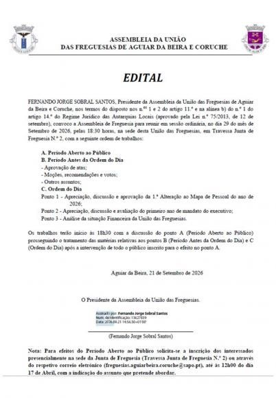 Edital - Assembleia de Freguesias 29_09_2026